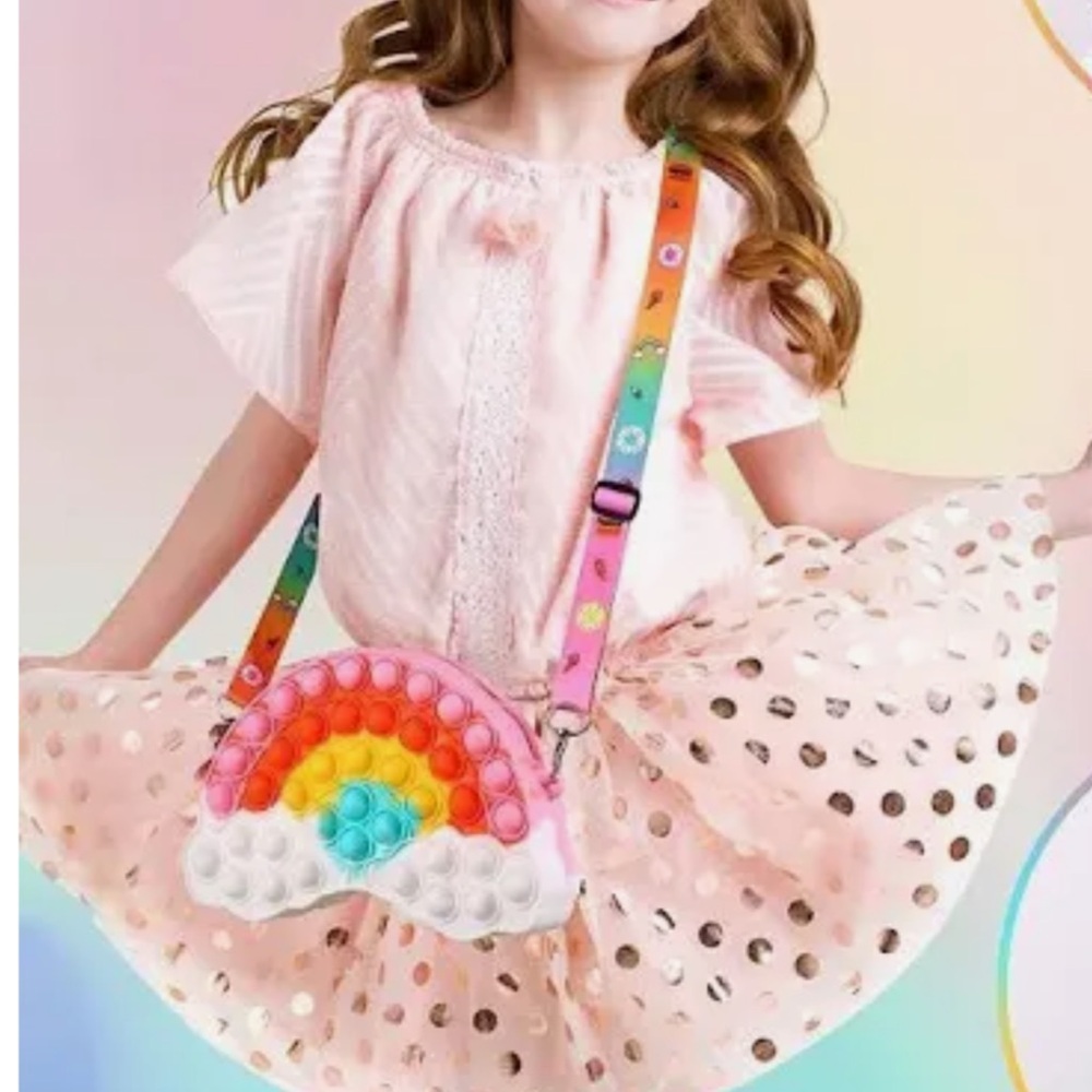 Girls Fidget Rainbow Cloud Pop Purse.